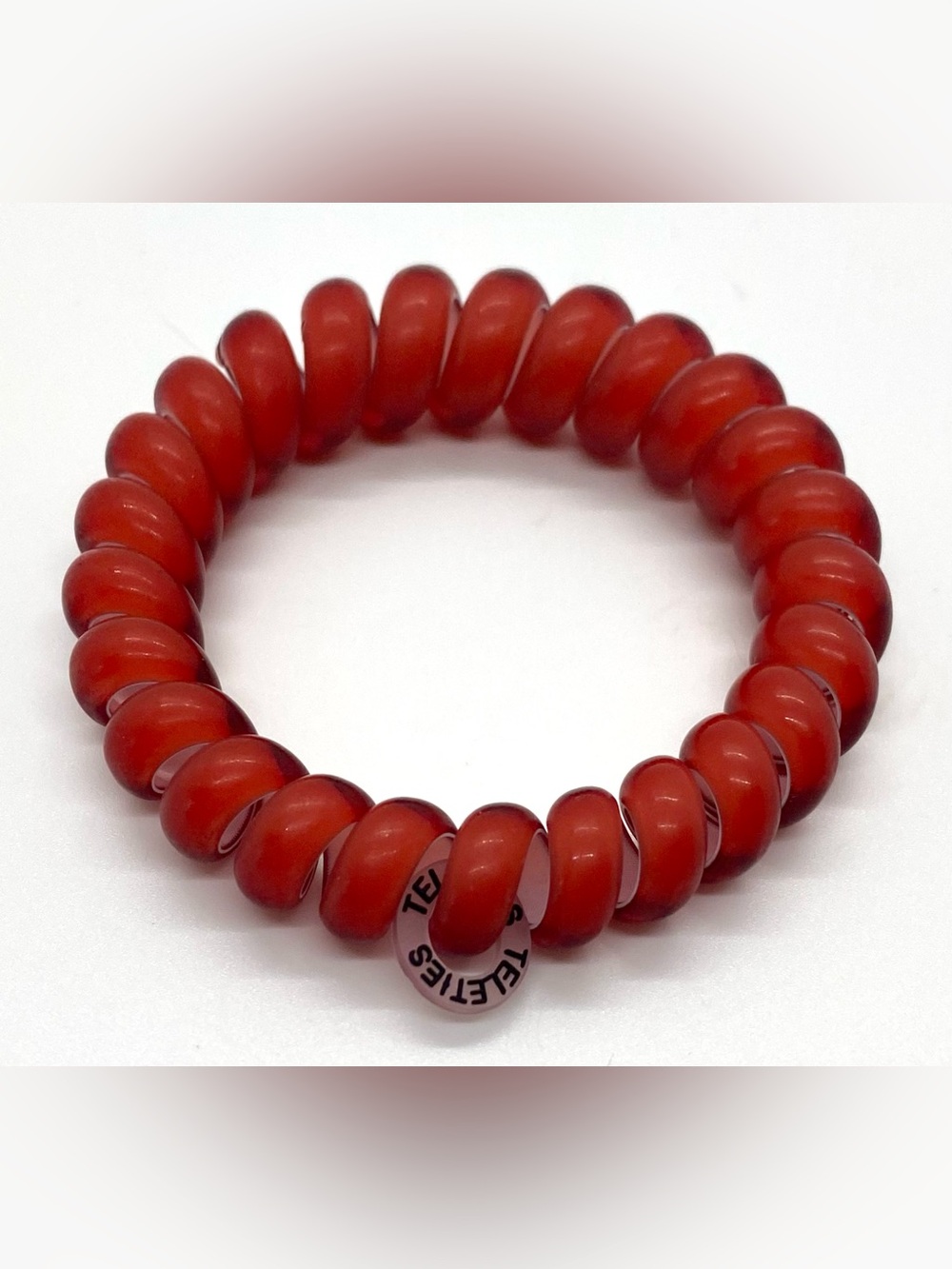 Teleties Spiral Coil Hair Ties Red Cream Tan Boho Fall Preppy Coastal Cowgirl - Picture 8 of 16